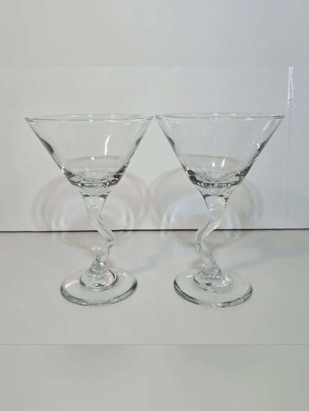 Libbey Z Stem Martini Glass Set of 2 Vintage 6.75